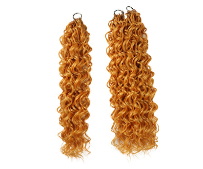 LUXLUXE Hawaiian Synthetic Crochet Hair Extensions – 14" 78g, 18" 100g, 22" 120g  Pre Separated 100 Strands Feather Hairpiece for Curly Protective Styles