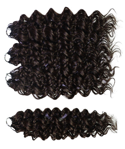 LUXLUXE Hawaiian Synthetic Crochet Hair Extensions – 14" 85g, 18" 110g, 22" 132g  Pre Separated 100 Strands Feather Hairpiece for Curly Protective Styles