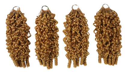 LUXLUXE Burmese Synthetic Crochet Hair Extensions – 14" 78g, 18" 100g, 22" 120g Pre Separated 100 Strands Feather Hairpiece for Soft Curly Protective Styles