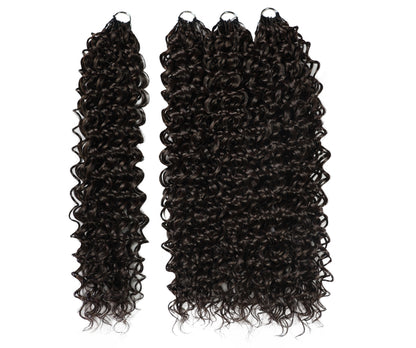 LUXLUXE Dominican Synthetic Crochet Hair Extensions – 14" 85g, 18" 110g, 22" 132g Pre Separated 100 Strands Feather Curly Hairpiece