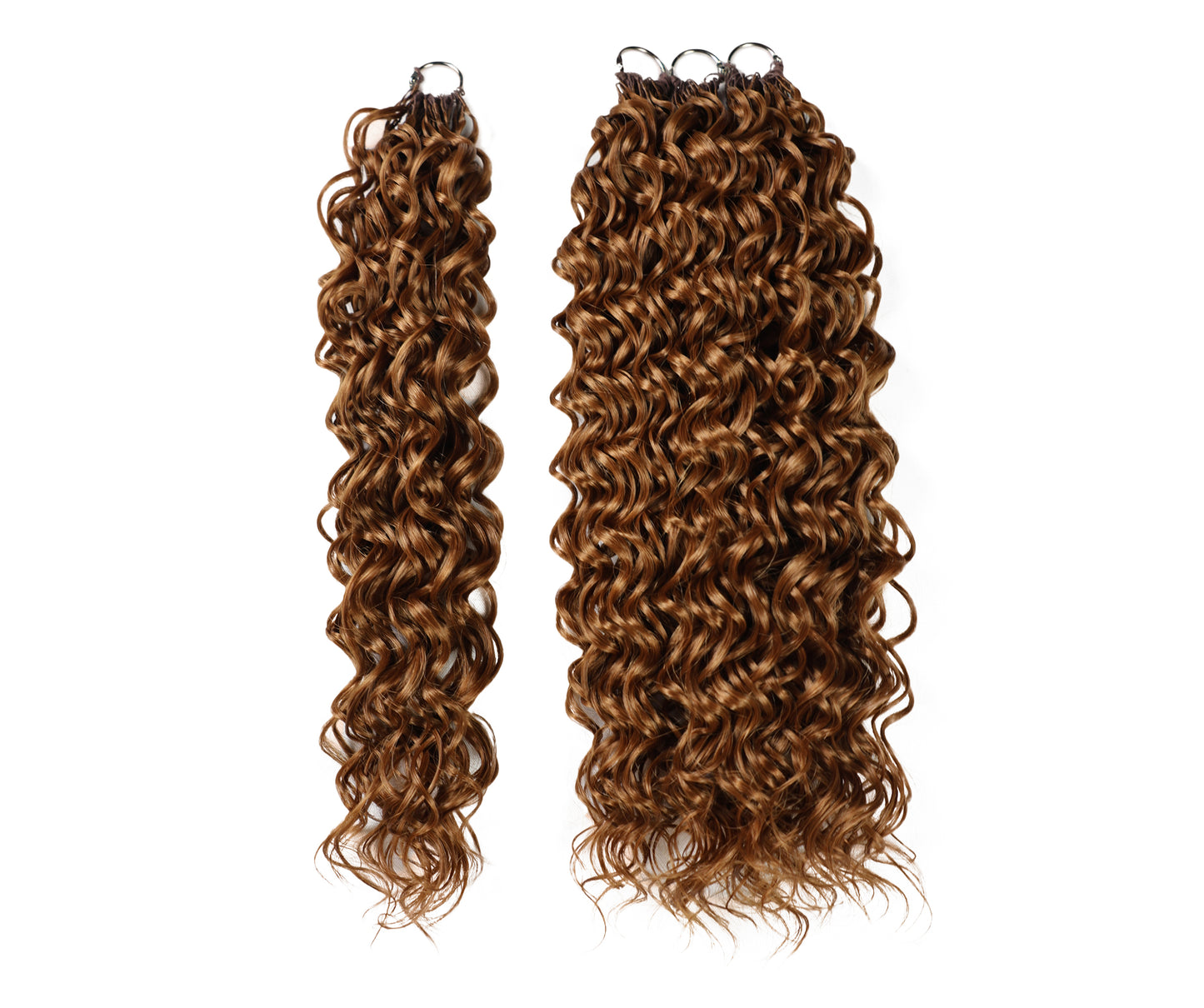 LUXLUXE Hawaiian Synthetic Crochet Hair Extensions – 14" 78g, 18" 100g, 22" 120g  Pre Separated 100 Strands Feather Hairpiece for Curly Protective Styles