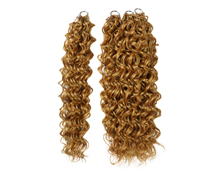 LUXLUXE Hawaiian Synthetic Crochet Hair Extensions – 14" 78g, 18" 100g, 22" 120g  Pre Separated 100 Strands Feather Hairpiece for Curly Protective Styles