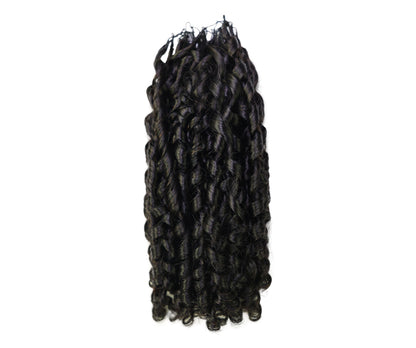 LUXLUXE Knotless Pixie Curly Raw Crochet Natural Human Hair Extensions - 14" 40g 16" 45g & 18" 50g Pre Separated 40 Strands Feather Hairpiece for Women