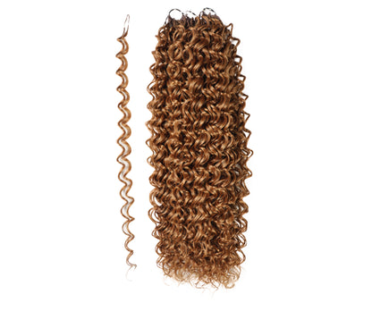 LUXLUXE Dominican Synthetic Crochet Hair Extensions – 14" 78g, 18" 100g, 22" 120g Pre Separated 100 Strands Feather Curly Hairpiece