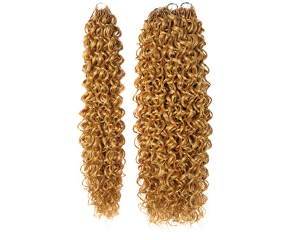 LUXLUXE Dominican Synthetic Crochet Hair Extensions – 14" 78g, 18" 100g, 22" 120g Pre Separated 100 Strands Feather Curly Hairpiece