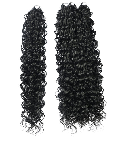 LUXLUXE Hawaiian Synthetic Crochet Hair Extensions – 14" 78g, 18" 100g, 22" 120g  Pre Separated 100 Strands Feather Hairpiece for Curly Protective Styles