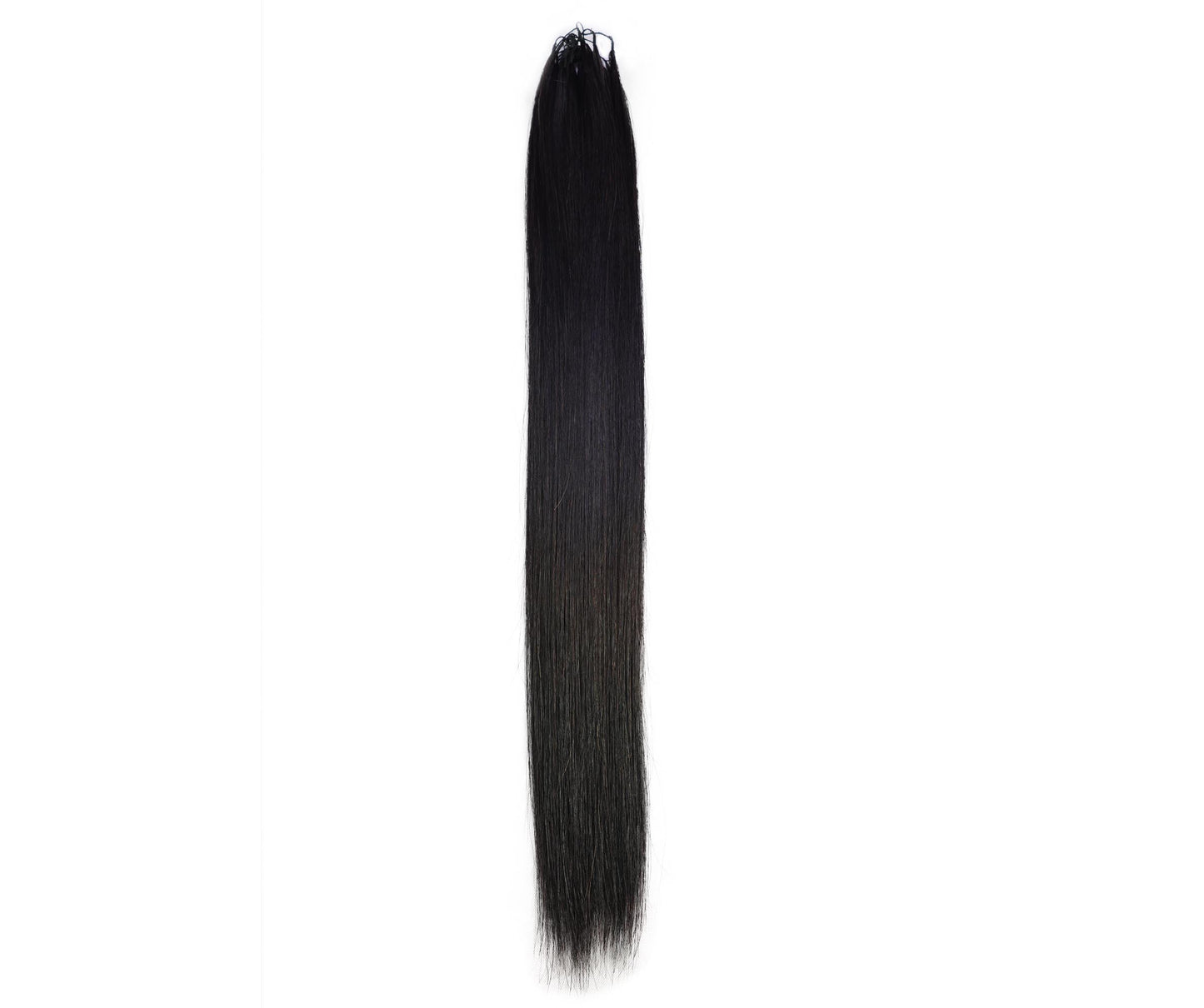 LUXLUXE Knotless Silk Straight Crochet Human Hair Extensions - Natural Black 14" 40g 16" 45g & 18" 50g Pre Separated 40 Strands Feather hairpiece for Women