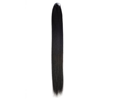LUXLUXE Knotless Silk Straight Crochet Human Hair Extensions - Natural Black 14" 40g 16" 45g & 18" 50g Pre Separated 40 Strands Feather hairpiece for Women