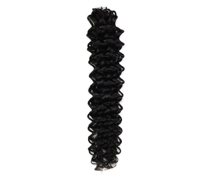 LUXLUXE Water Wave Braids Pre Looped Long Human Hair Extensions 40 Strands - Natural & Natural Black 14,16 & 18 Inch with weights 40g 45g & 50g Deep Curly Feather Braiding Hairpiece