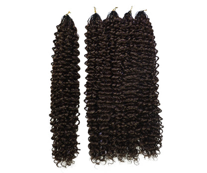 LUXLUXE Water Curl Synthetic Crochet Hair Extensions – Available in 14"  85g 18" 110g & 22" 132g Pre Separated 100 Strands Feather Hairpiece for Natural Bouncy Curls