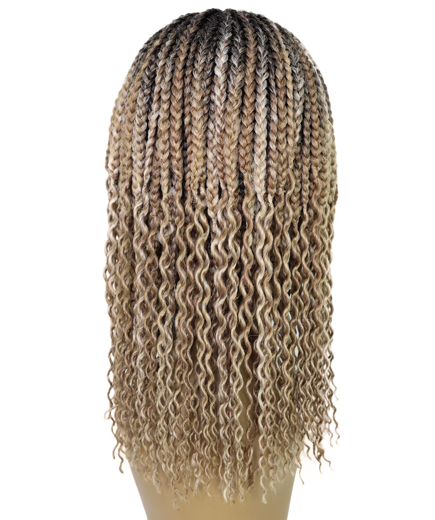 Merlene Shoulder-Length full wig Braided Curly with Box Braid Texture Bob Wig