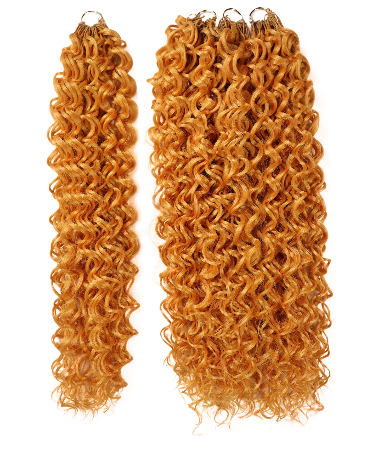 LUXLUXE Dominican Synthetic Crochet Hair Extensions – 14" 78g, 18" 100g, 22" 120g Pre Separated 100 Strands Feather Curly Hairpiece