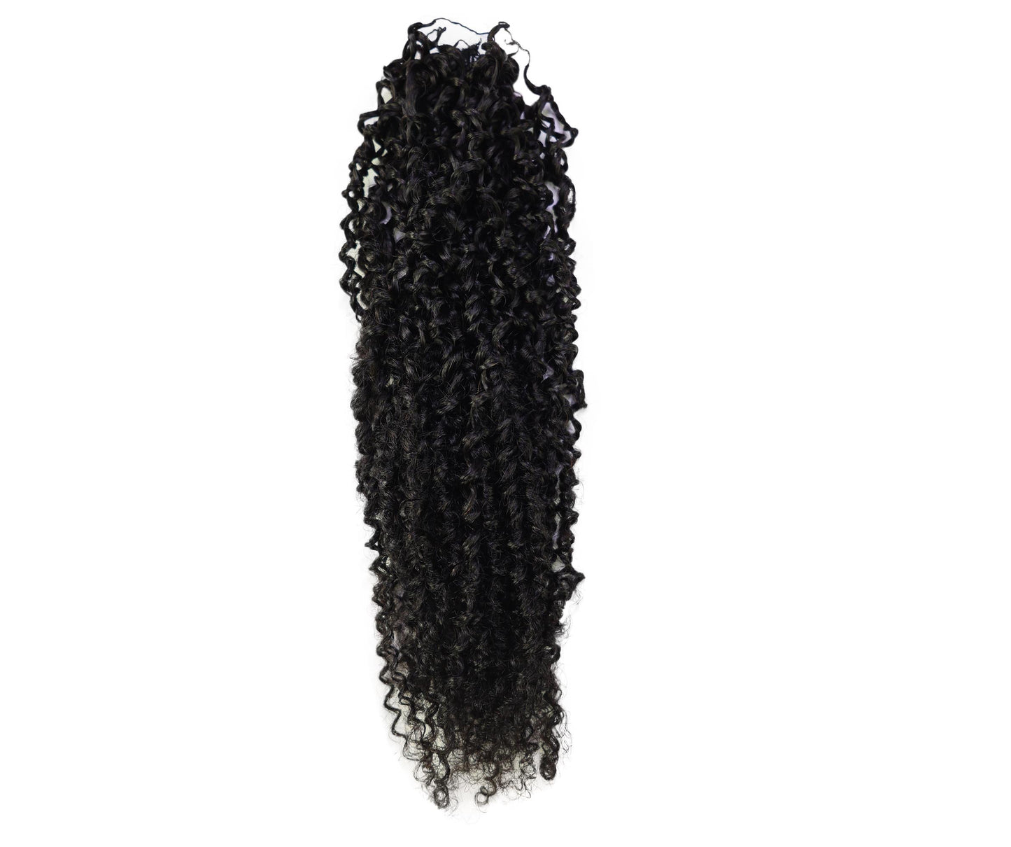 LUXLUXE Knotless Micro Yanky Curly Pre Looped Crochet Human Hair Extensions - Natural Black 14" 40g 16" 45g & 18" 50g Pre Separated 40 Strands Feather Protective Style