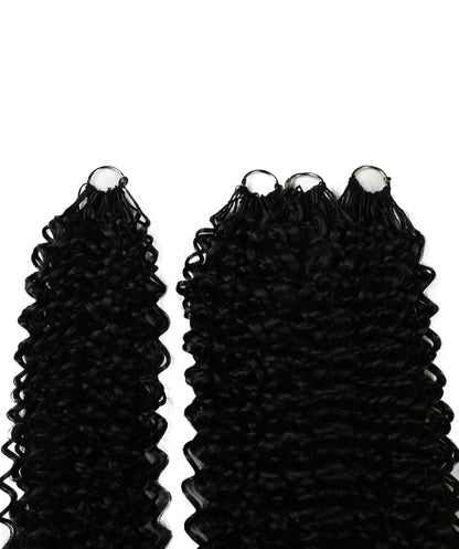 LUXLUXE Water Curl Synthetic Crochet Hair Extensions – Available in 14"  78g 18" 100g & 22" 120g Pre Separated 100 Strands Feather Hairpiece for Natural Bouncy Curls