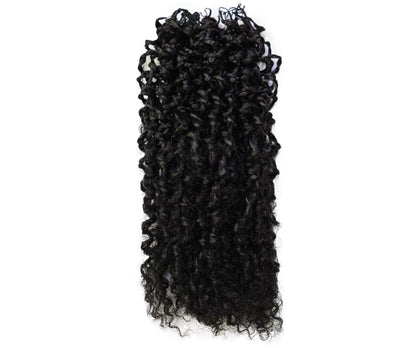 LUXLUXE Knotless Micro Yanky Curly Pre Looped Crochet Human Hair Extensions - Natural Black 14" 40g 16" 45g & 18" 50g Pre Separated 40 Strands Feather Protective Style