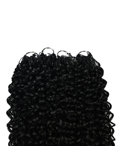 LUXLUXE Water Curl Synthetic Crochet Hair Extensions – Available in 14"  78g 18" 100g & 22" 120g Pre Separated 100 Strands Feather Hairpiece for Natural Bouncy Curls