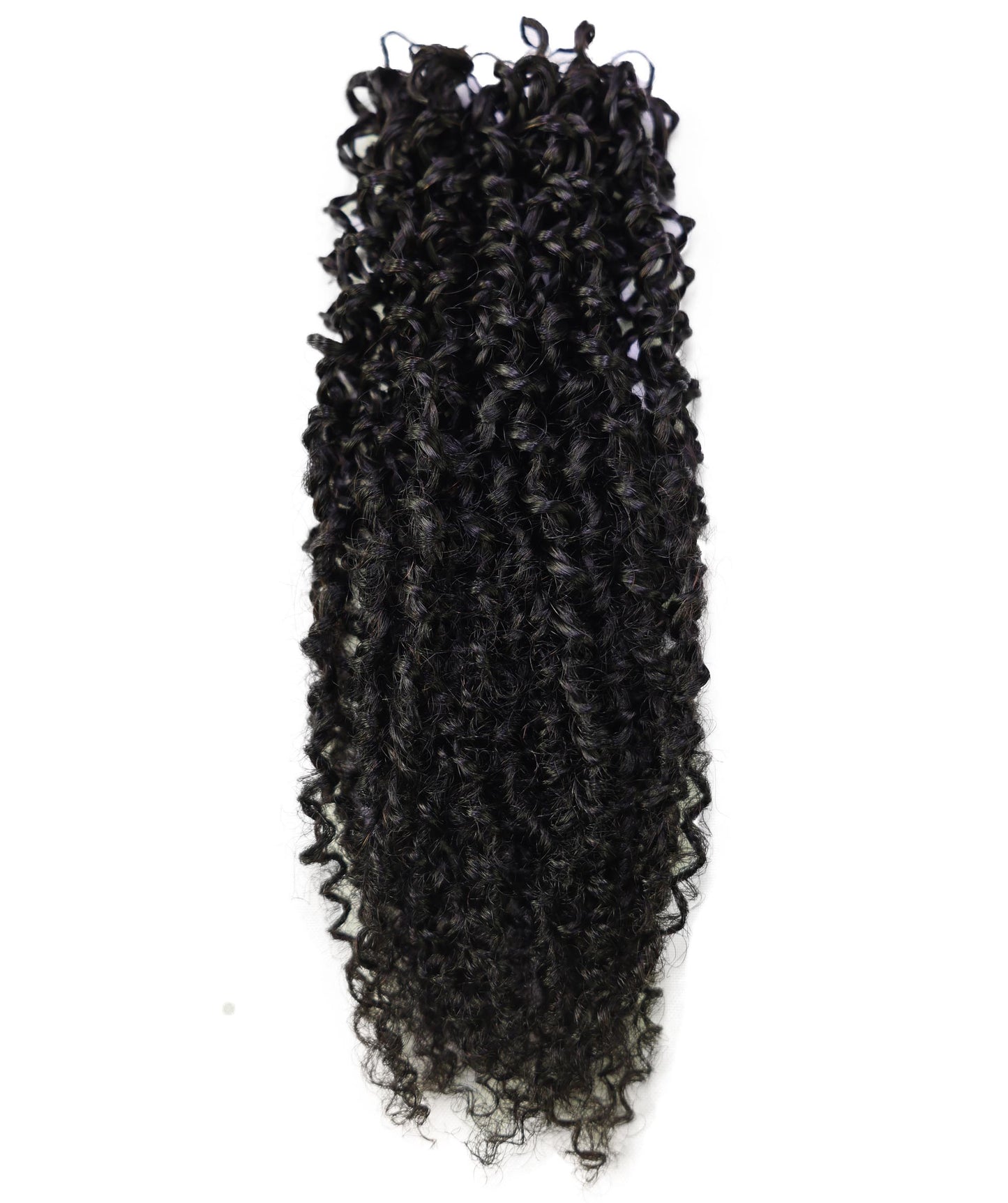 LUXLUXE Knotless Micro Yanky Curly Pre Looped Crochet Human Hair Extensions - Natural Black 14" 40g 16" 45g & 18" 50g Pre Separated 40 Strands Feather Protective Style