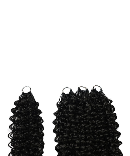 LUXLUXE Water Curl Synthetic Crochet Hair Extensions – Available in 14"  78g 18" 100g & 22" 120g Pre Separated 100 Strands Feather Hairpiece for Natural Bouncy Curls
