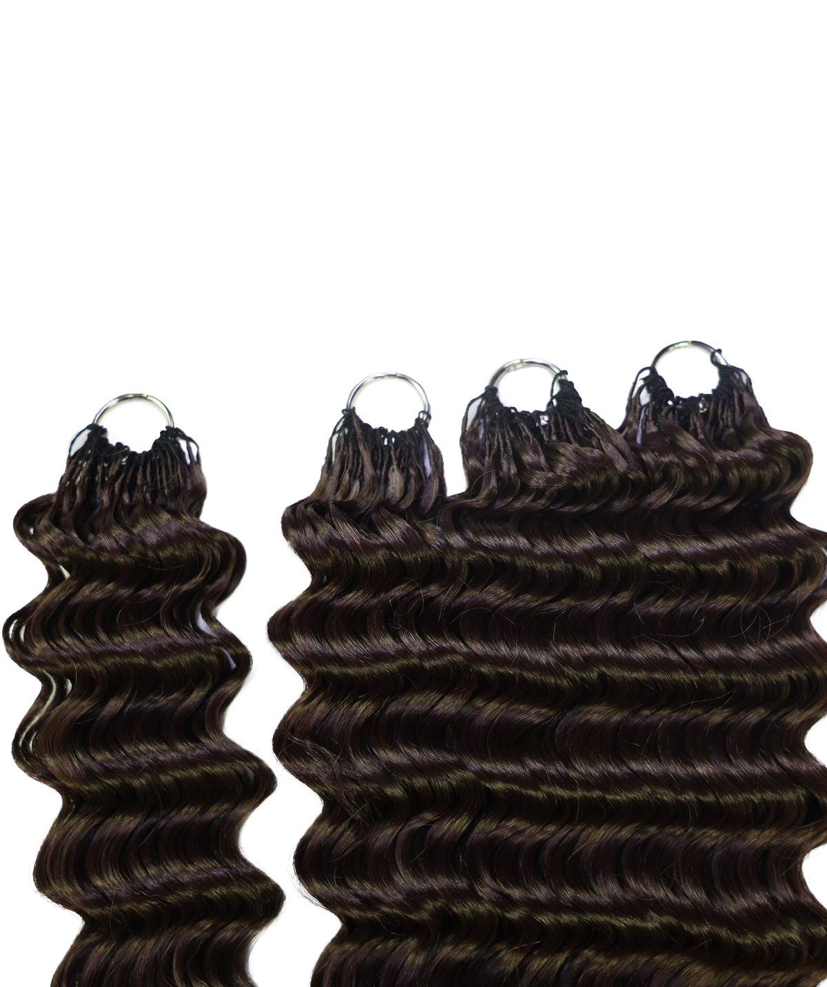 LUXLUXE Deep Wave Synthetic Crochet Hair Extensions – Available in 14"  85g 18" 110g & 22" 132g Pre Separated 100 Strands Feather Hairpiece