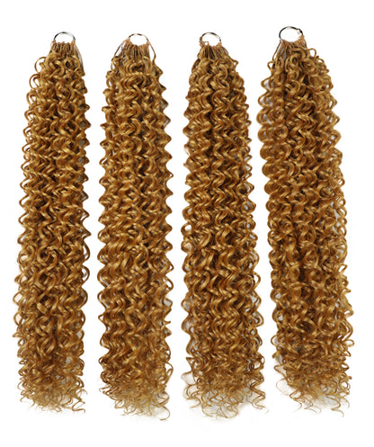 LUXLUXE Water Curl Synthetic Crochet Hair Extensions – Available in 14"  78g 18" 100g & 22" 120g Pre Separated 100 Strands Feather Hairpiece for Natural Bouncy Curls