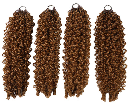 LUXLUXE Burmese Synthetic Crochet Hair Extensions – 14" 78g, 18" 100g, 22" 120g Pre Separated 100 Strands Feather Hairpiece for Soft Curly Protective Styles
