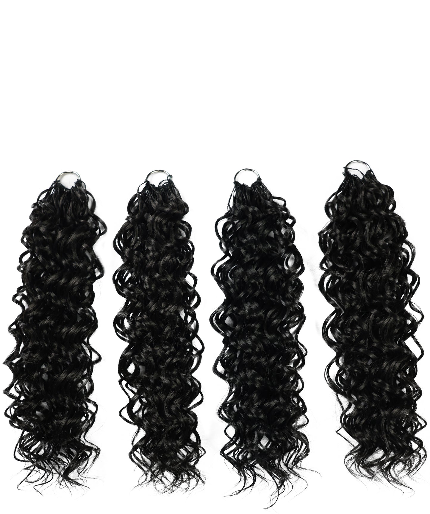 LUXLUXE Hawaiian Synthetic Crochet Hair Extensions – 14" 78g, 18" 100g, 22" 120g  Pre Separated 100 Strands Feather Hairpiece for Curly Protective Styles