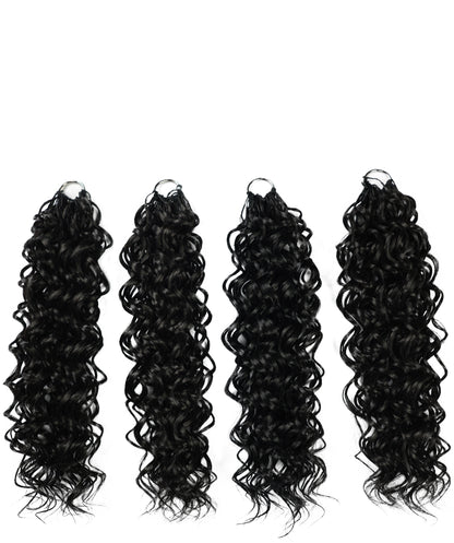 LUXLUXE Hawaiian Synthetic Crochet Hair Extensions – 14" 78g, 18" 100g, 22" 120g  Pre Separated 100 Strands Feather Hairpiece for Curly Protective Styles
