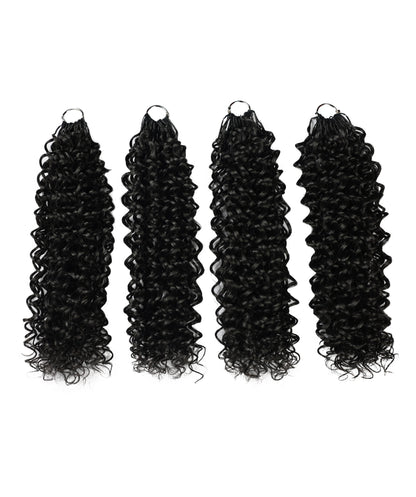 LUXLUXE Water Curl Synthetic Crochet Hair Extensions – Available in 14"  78g 18" 100g & 22" 120g Pre Separated 100 Strands Feather Hairpiece for Natural Bouncy Curls