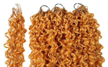 LUXLUXE Burmese Synthetic Crochet Hair Extensions – 14" 78g, 18" 100g, 22" 120g Pre Separated 100 Strands Feather Hairpiece for Soft Curly Protective Styles