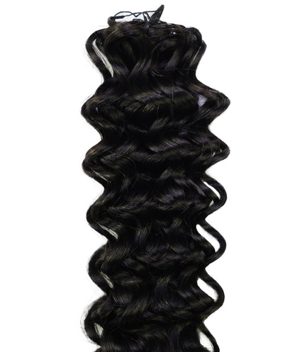 LUXLUXE Water Wave Braids Pre Looped Long Human Hair Extensions 40 Strands - Natural & Natural Black 14,16 & 18 Inch with weights 40g 45g & 50g Deep Curly Feather Braiding Hairpiece