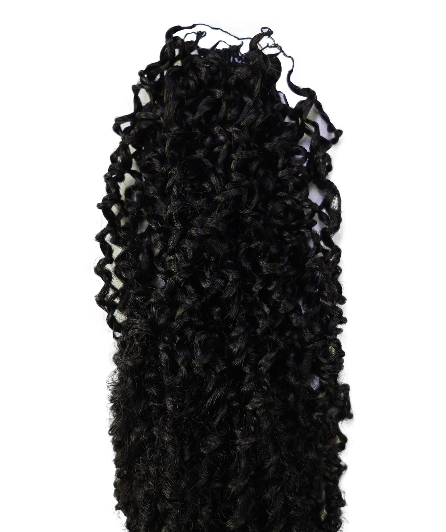 LUXLUXE Knotless Micro Yanky Curly Pre Looped Crochet Human Hair Extensions - Natural Black 14" 40g 16" 45g & 18" 50g Pre Separated 40 Strands Feather Protective Style