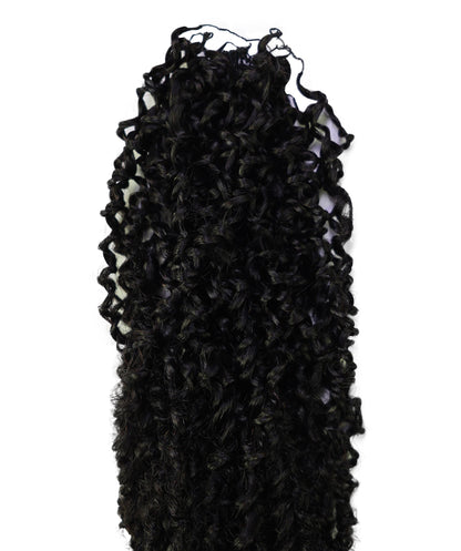 LUXLUXE Knotless Micro Yanky Curly Pre Looped Crochet Human Hair Extensions - Natural Black 14" 40g 16" 45g & 18" 50g Pre Separated 40 Strands Feather Protective Style