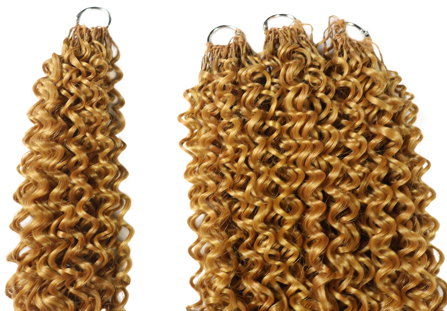 LUXLUXE Water Curl Synthetic Crochet Hair Extensions – Available in 14"  78g 18" 100g & 22" 120g Pre Separated 100 Strands Feather Hairpiece for Natural Bouncy Curls