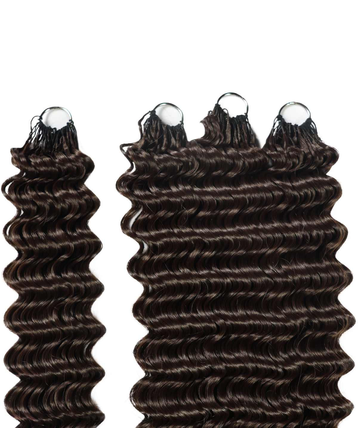 LUXLUXE Deep Wave Synthetic Crochet Hair Extensions – Available in 14"  85g 18" 110g & 22" 132g Pre Separated 100 Strands Feather Hairpiece