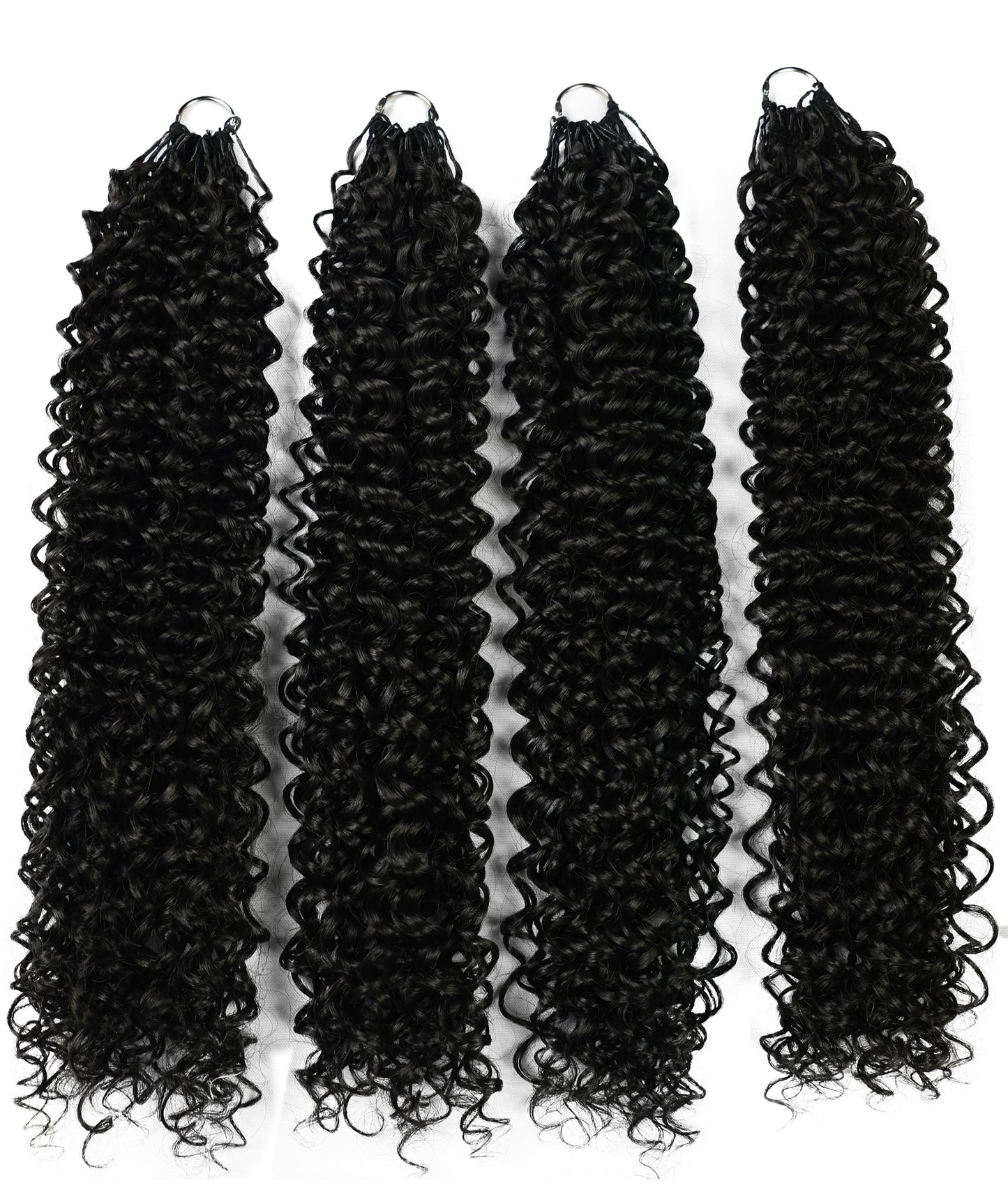 LUXLUXE Water Curl Synthetic Crochet Hair Extensions – Available in 14"  78g 18" 100g & 22" 120g Pre Separated 100 Strands Feather Hairpiece for Natural Bouncy Curls