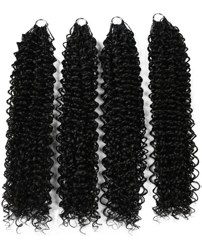 LUXLUXE Water Curl Synthetic Crochet Hair Extensions – Available in 14"  78g 18" 100g & 22" 120g Pre Separated 100 Strands Feather Hairpiece for Natural Bouncy Curls