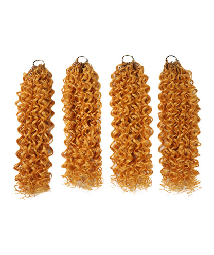 LUXLUXE Water Curl Synthetic Crochet Hair Extensions – Available in 14"  78g 18" 100g & 22" 120g Pre Separated 100 Strands Feather Hairpiece for Natural Bouncy Curls