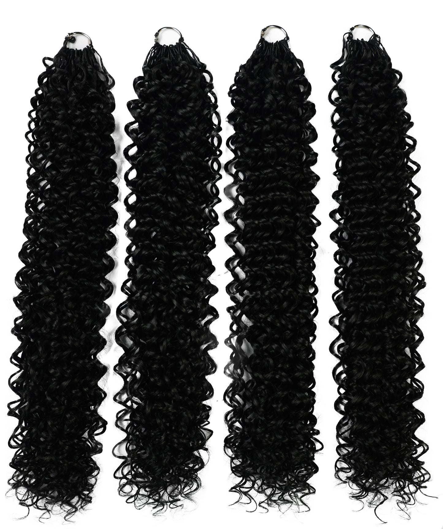 LUXLUXE Water Curl Synthetic Crochet Hair Extensions – Available in 14"  78g 18" 100g & 22" 120g Pre Separated 100 Strands Feather Hairpiece for Natural Bouncy Curls