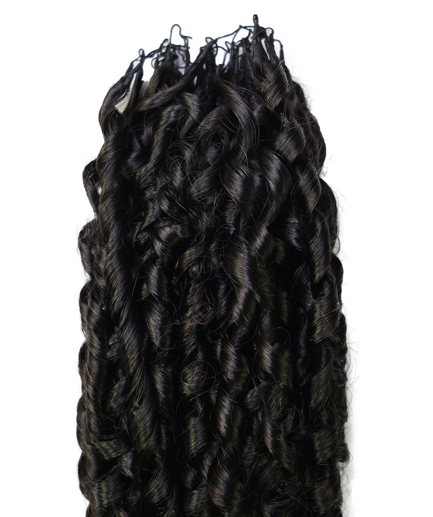 LUXLUXE Knotless Pixie Curly Raw Crochet Natural Human Hair Extensions - 14" 40g 16" 45g & 18" 50g Pre Separated 40 Strands Feather Hairpiece for Women