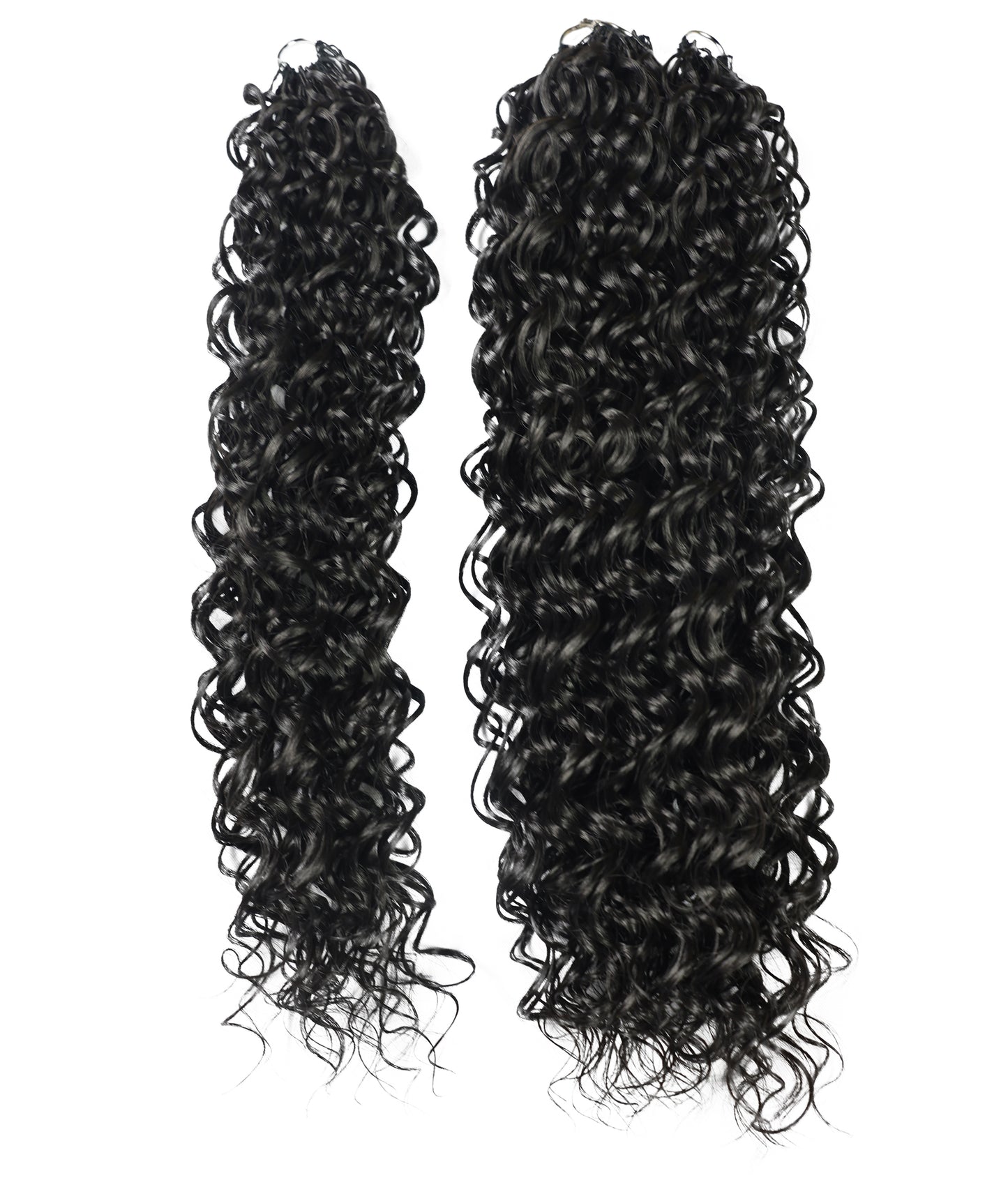 LUXLUXE Hawaiian Synthetic Crochet Hair Extensions – 14" 78g, 18" 100g, 22" 120g  Pre Separated 100 Strands Feather Hairpiece for Curly Protective Styles