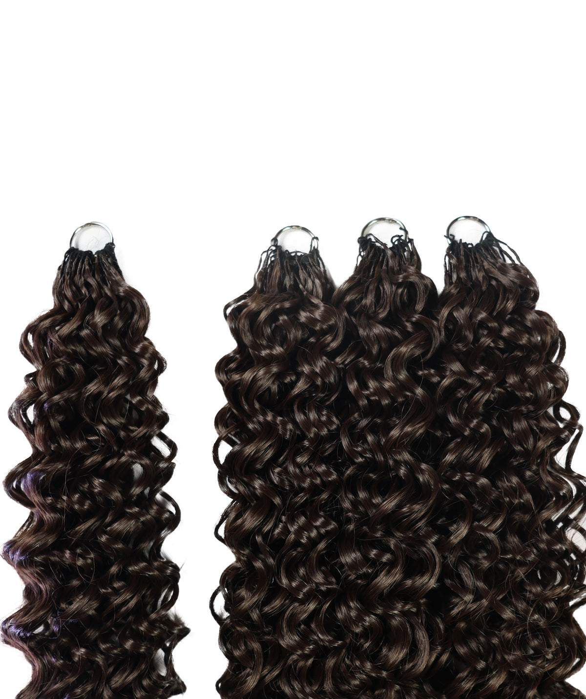 LUXLUXE Hawaiian Synthetic Crochet Hair Extensions – 14" 85g, 18" 110g, 22" 132g  Pre Separated 100 Strands Feather Hairpiece for Curly Protective Styles