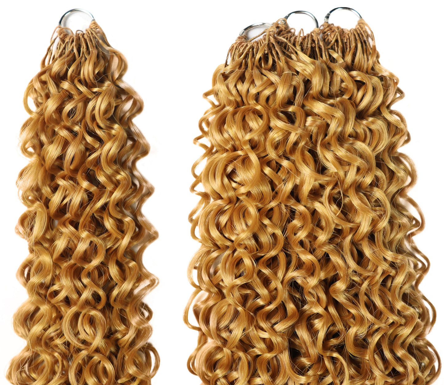 LUXLUXE Dominican Synthetic Crochet Hair Extensions – 14" 78g, 18" 100g, 22" 120g Pre Separated 100 Strands Feather Curly Hairpiece