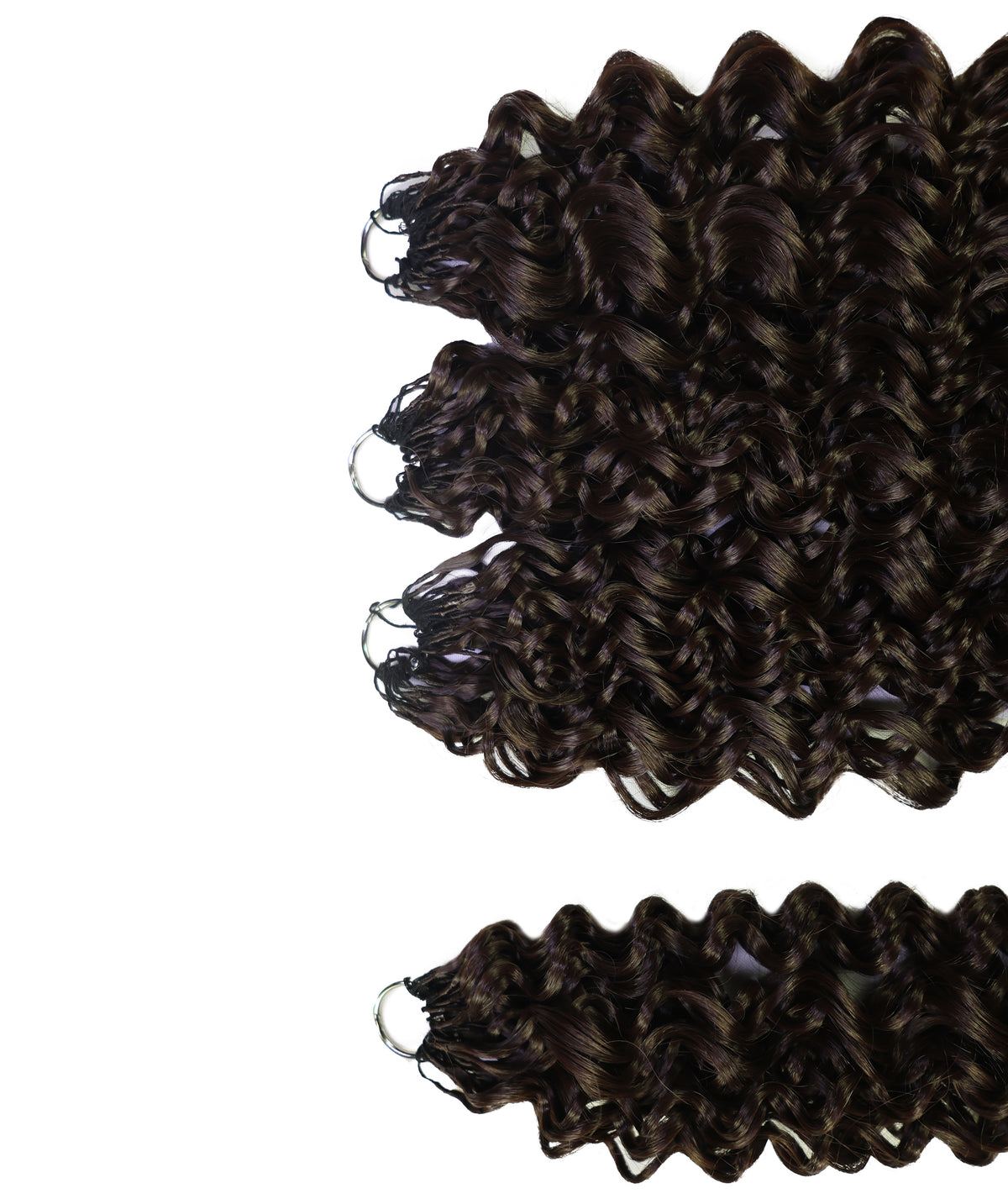 LUXLUXE Hawaiian Synthetic Crochet Hair Extensions – 14" 85g, 18" 110g, 22" 132g  Pre Separated 100 Strands Feather Hairpiece for Curly Protective Styles