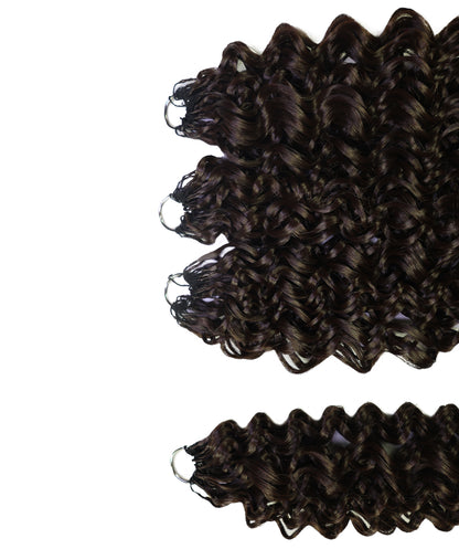 LUXLUXE Hawaiian Synthetic Crochet Hair Extensions – 14" 85g, 18" 110g, 22" 132g  Pre Separated 100 Strands Feather Hairpiece for Curly Protective Styles