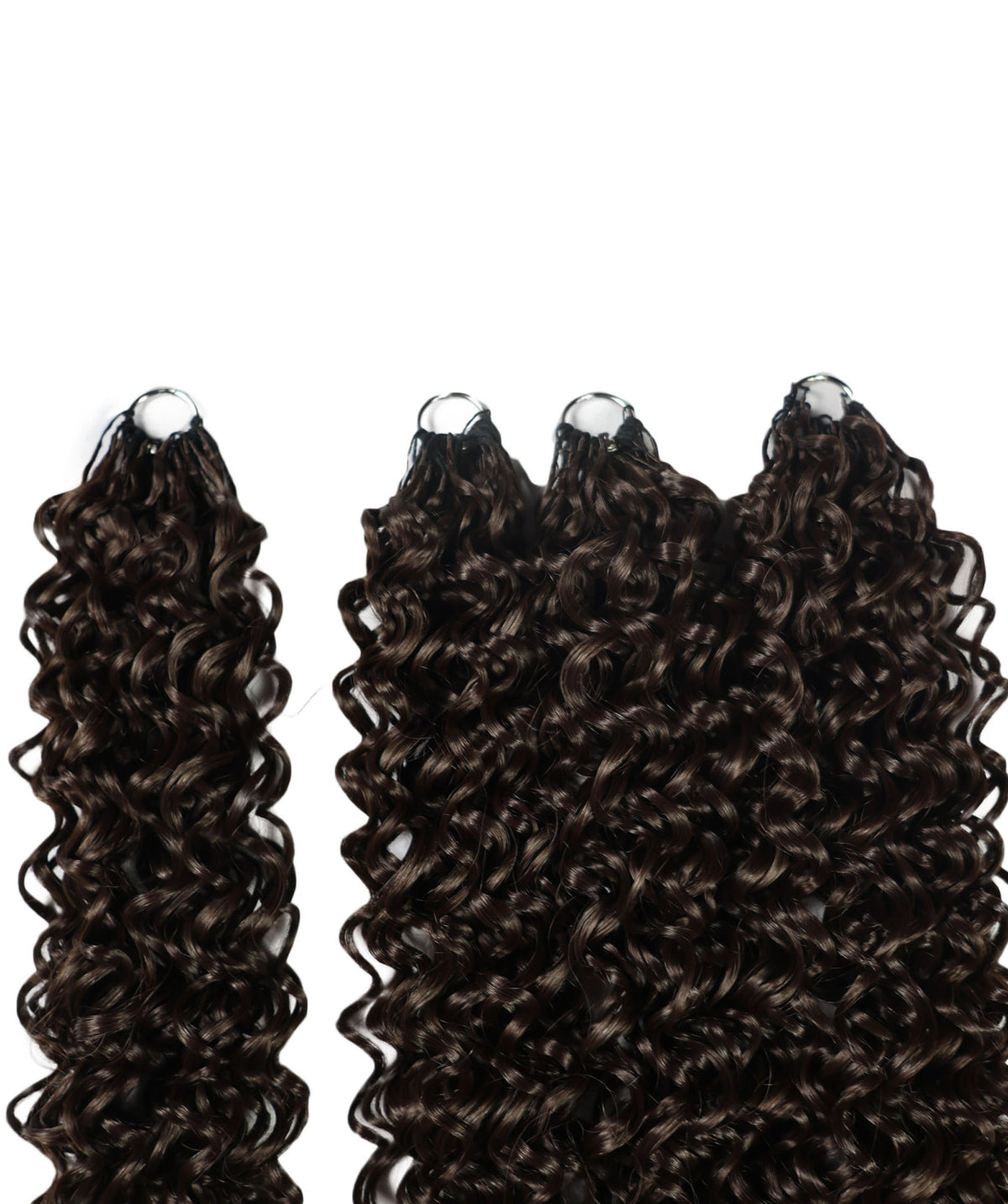 LUXLUXE Hawaiian Synthetic Crochet Hair Extensions – 14" 85g, 18" 110g, 22" 132g  Pre Separated 100 Strands Feather Hairpiece for Curly Protective Styles