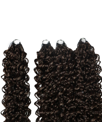 LUXLUXE Hawaiian Synthetic Crochet Hair Extensions – 14" 85g, 18" 110g, 22" 132g  Pre Separated 100 Strands Feather Hairpiece for Curly Protective Styles