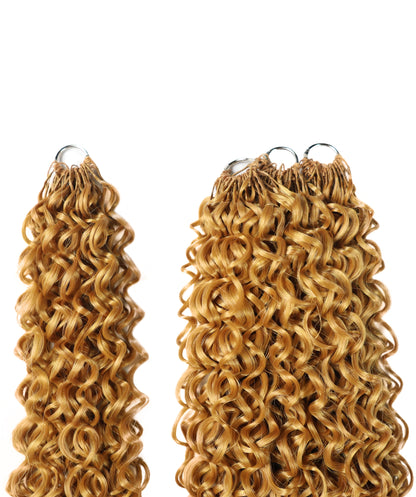LUXLUXE Dominican Synthetic Crochet Hair Extensions – 14" 78g, 18" 100g, 22" 120g Pre Separated 100 Strands Feather Curly Hairpiece