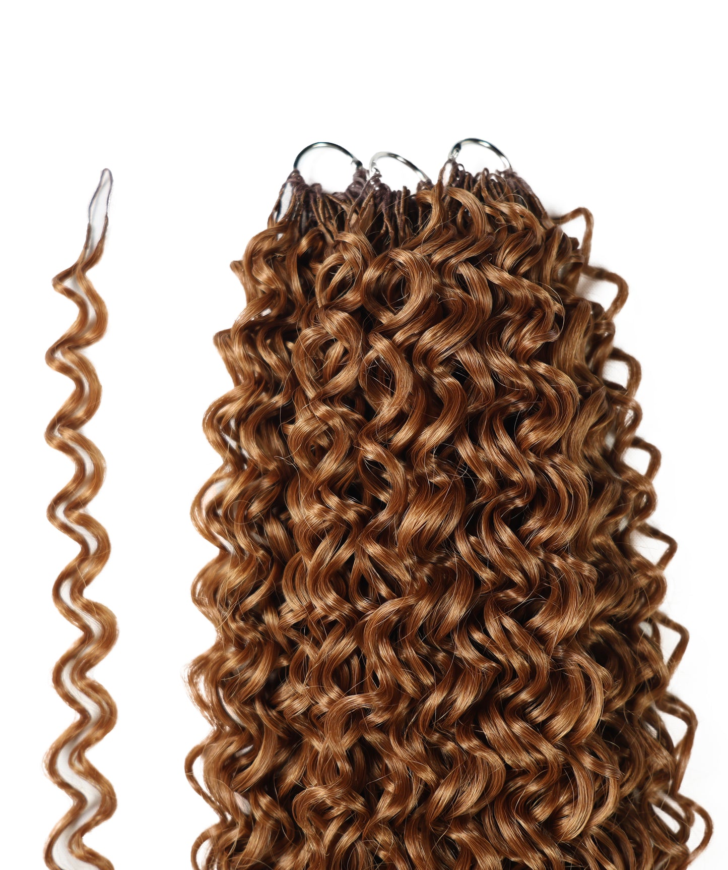 LUXLUXE Dominican Synthetic Crochet Hair Extensions – 14" 78g, 18" 100g, 22" 120g Pre Separated 100 Strands Feather Curly Hairpiece
