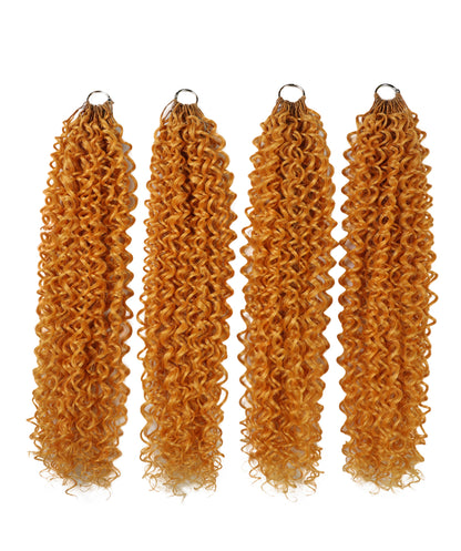 LUXLUXE Water Curl Synthetic Crochet Hair Extensions – Available in 14"  78g 18" 100g & 22" 120g Pre Separated 100 Strands Feather Hairpiece for Natural Bouncy Curls