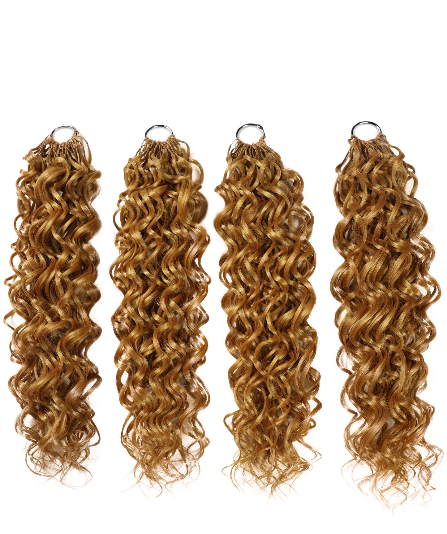 LUXLUXE Hawaiian Synthetic Crochet Hair Extensions – 14" 78g, 18" 100g, 22" 120g  Pre Separated 100 Strands Feather Hairpiece for Curly Protective Styles